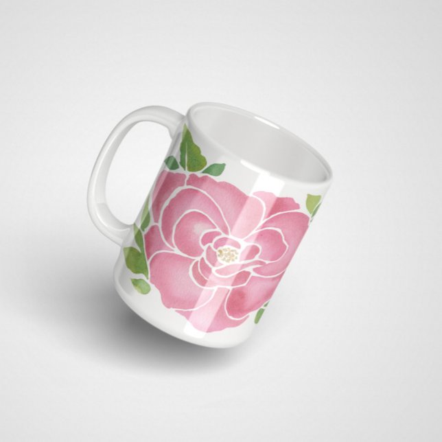 Mug Roses d'aquarelle rose profond (Créateur téléchargé)
