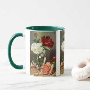 Mug Roses de jardin anciennes dans un vase en verre