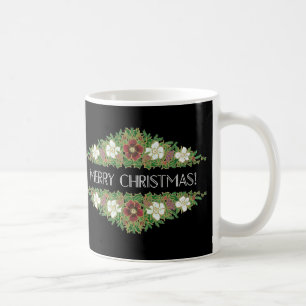 Mug Roses de Noël floraux, Hellebores, Holly Ivy