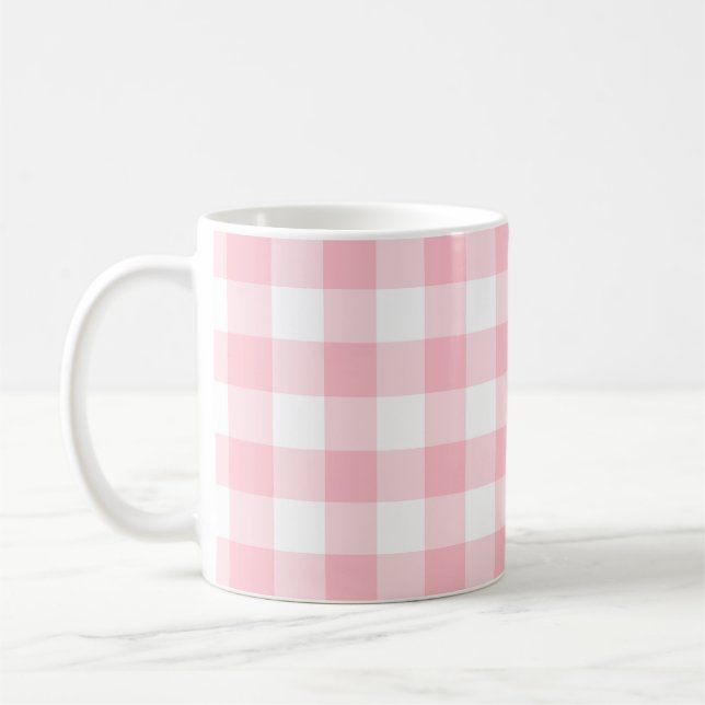Mug Roses et Blancs Gros En vichy chèques (Gauche)