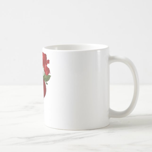 Mug Roses et Coeurs rouges étonnants (Droite)