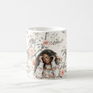 Mug Roses Florales Romantiques Black Lady Peach