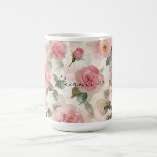 Mug Roses Florales Roses Blush Romantiques
