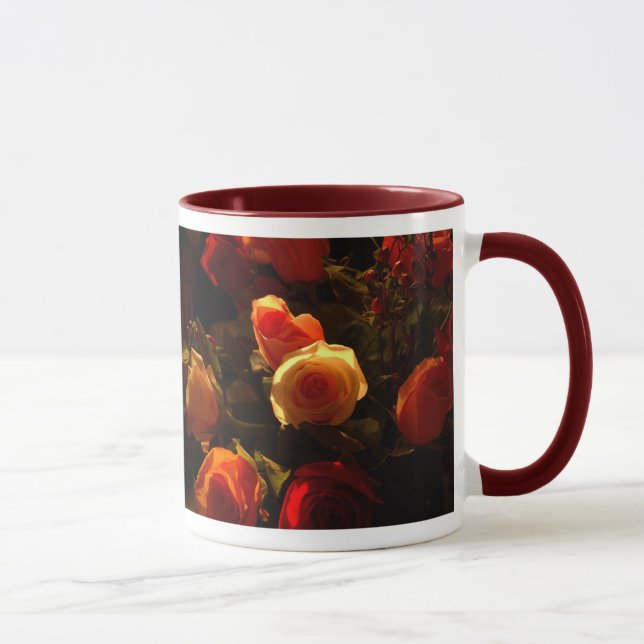 Mug Roses I - Orange, rouge et gloire d'or (Droite)