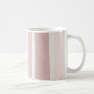 Mug Roses Pâles Aquarelle Rayures   Moderne Bohème 