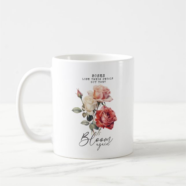 Mug Roses Perdent Leurs Pétales Rose Personnalisé Mono (Gauche)