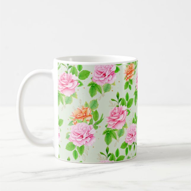 Mug Roses roses florales Motif-2367 (Gauche)