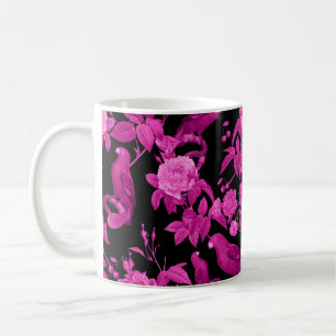 Mug Roses roses roses avec perroquets violets motif
