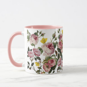 Mug ROSES ROSES ROSES ET BOUTTERFLIES JAUNES Florales 