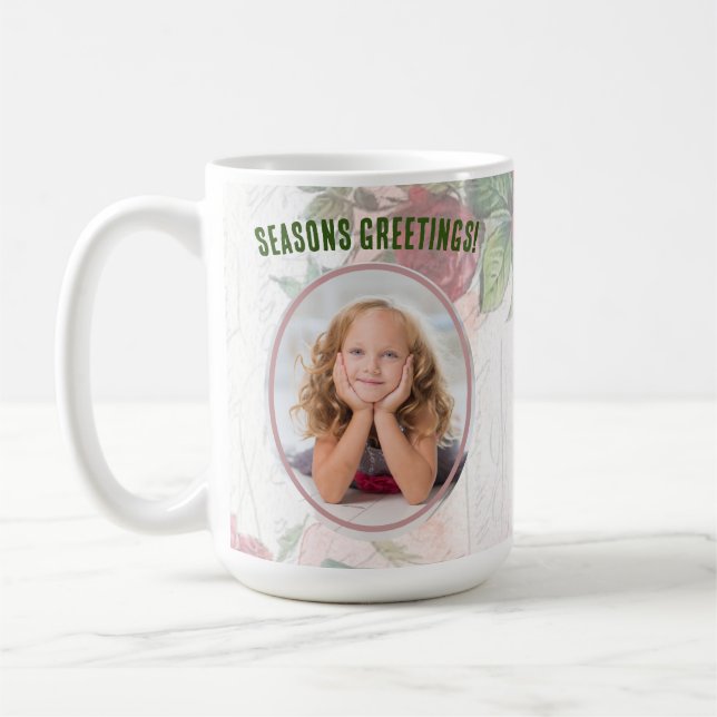 Mug Roses rouges défraîchies Écriture sur papier (Gauche)