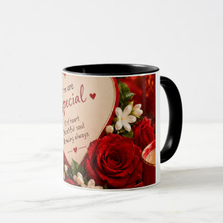 Mug Roses Rouges Romantiques Cœur de Cristal Amour de