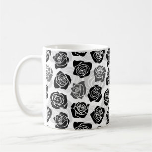 Mug Roses Vintages chic en noir et blanc