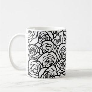 Mug Roses Vintages en noir et blanc