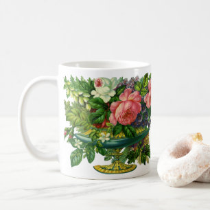 Mug Roses vintages florales roses, Vase de fleurs