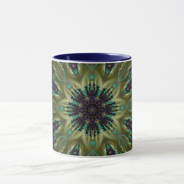 Mug Rosette géométrique mandala Fractale rétro Hippie  (Centre)