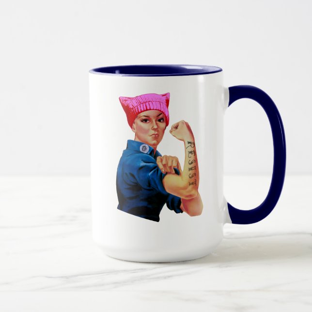 Mug Rosie le Riveter résiste à Trump (Droite)