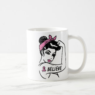 Mug Rosie Riveter Croit Pink Ribbon Cancer du sein Aw