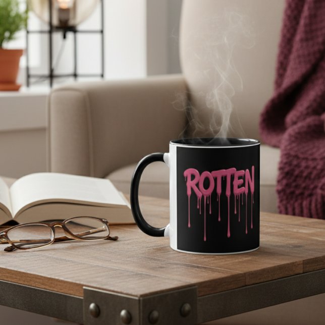 Mug ROTTEN Drip Font Typography (Créateur téléchargé)