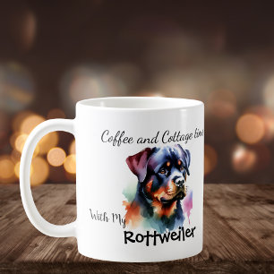Mug Rottweiler à l'aquarelle au chalet Personnaliser