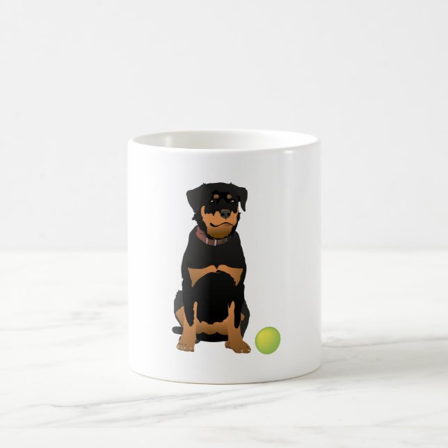 Mug Rottweiler amical avec boule verte (Centre)