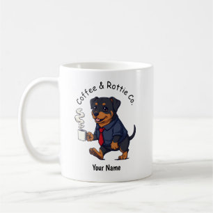 Mug Rottweiler Chien Drôle Costume D'Affaires Café 