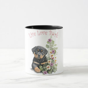 Mug Rottweiler Chien Maman Florale