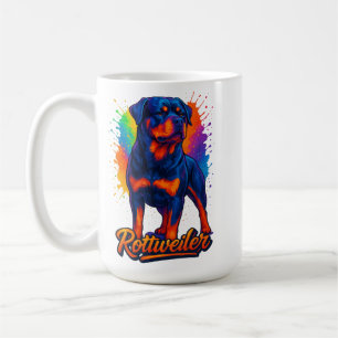 Mug Rottweiler Pop Art Vibrant – Chien Néon Audacieux