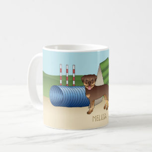 Mug Rottweiler rouge et fauve avec équipement d'agilit