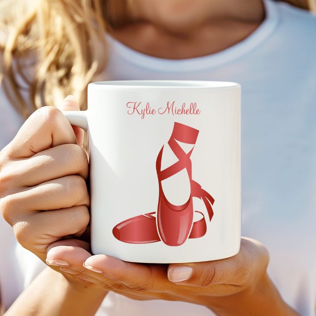 Mug Rouby Red Ballet Chaussures avec nom Danse (Créateur téléchargé)
