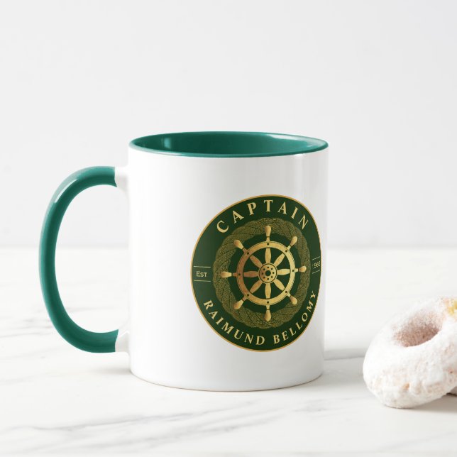 Mug Roue de navire en or (Avec donut)