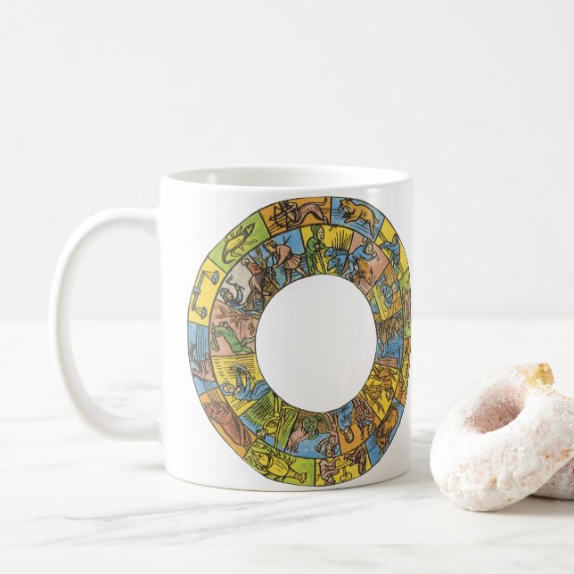Mug Roue vintage céleste, Zodiaque astrologique (Avec donut)