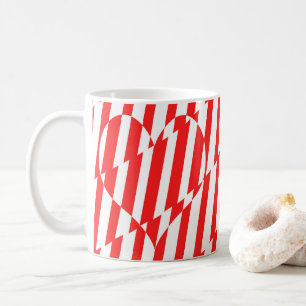 Mug Rouge Abstrait n Blancs Valentine Coeur