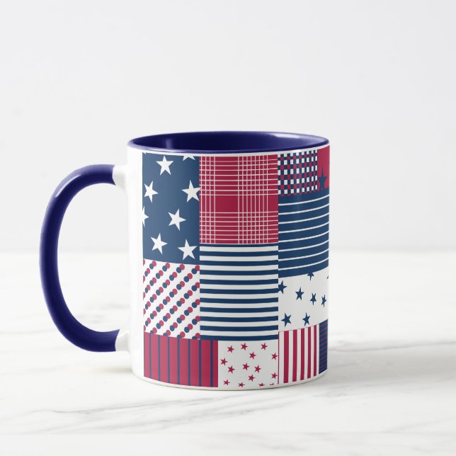 Mug Rouge, blanc et bleu (Gauche)
