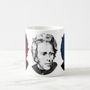 Mug Rouge, blanc, et bleu -- Andrew Jackson