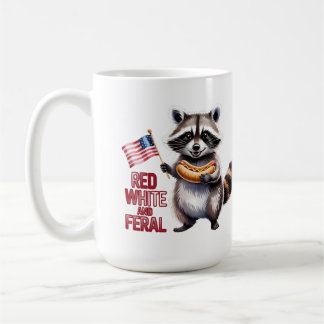 Mug Rouge Blanc Et Feral Et Raccoon Libre