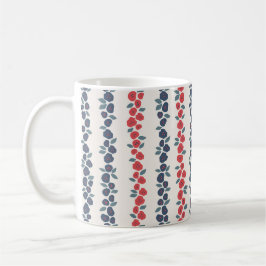 Mug Rouge bleu Floral Pays Motif Ferme