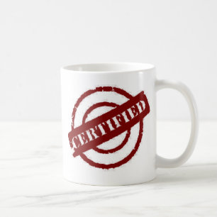 Mug rouge certifié par timbre