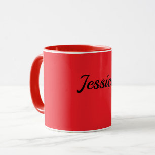 Mug Rouge, couleur rouge uni MODÈLE, personnalisable,