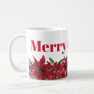 Mug Rouge et joyeux Poinsettia Noël 
