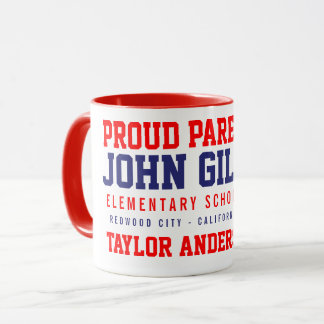 Mug Rouge fier de parent d'ouïe nommée faite sur