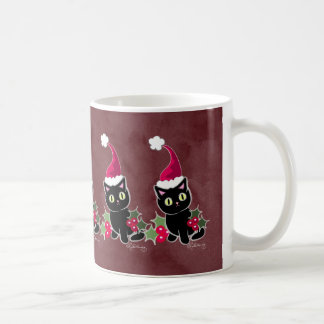 Mug Rouge gothique de chat de Noël