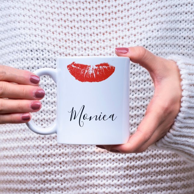 Mug Rouge Kiss Lipstick à lèvres Personnalisé Musique (Créateur téléchargé)