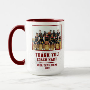 Mug Rouge Merci Coach Nom de l'équipe Photo