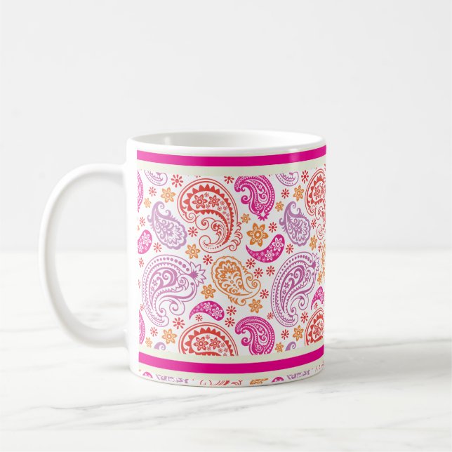 Mug Rouge rose et jaune Motif (Gauche)