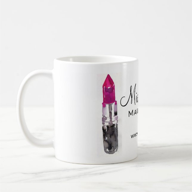Mug Rouge rouge à lèvres rose rose noir (Gauche)