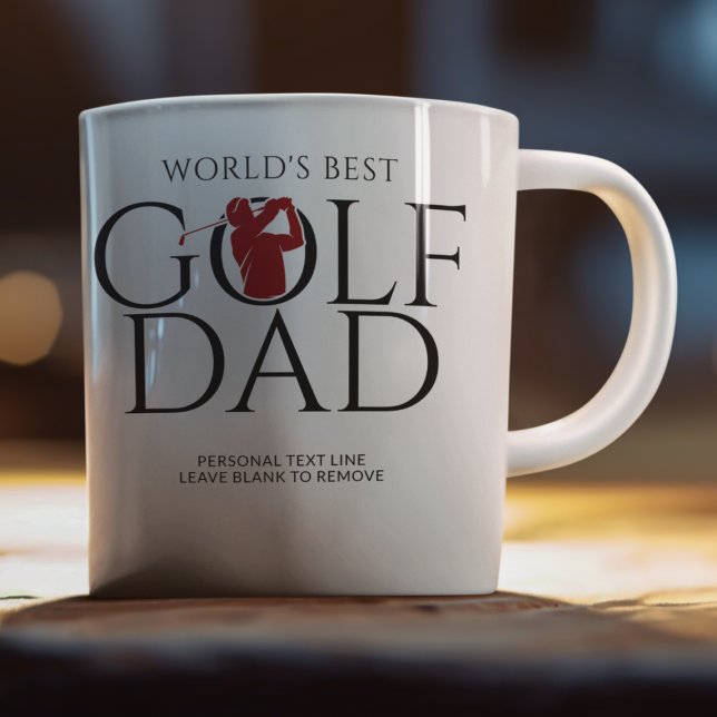 Mug Rouge tendance "LE MEILLEUR PÈRE DE GOLF DU MONDE" (Créateur téléchargé)