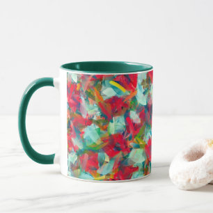 Mug Rouge Vert Bleu Bleu Jaune Abrégé