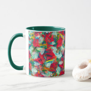 Mug Rouge Vert Bleu Bleu Jaune Abrégé