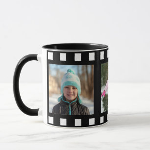 Mug Rouleau de film noir 3 photos personnalisées