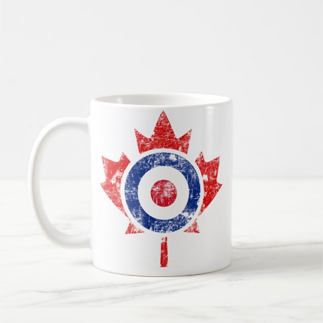 Mug Roundel Canada Curling Hockey Cible Grunge Ice (Gauche)